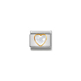 Nomination Composable Classic FACETTIERTE ZIRKONIA HERZ Edelstahl, 750er Gold (010_WEISS)